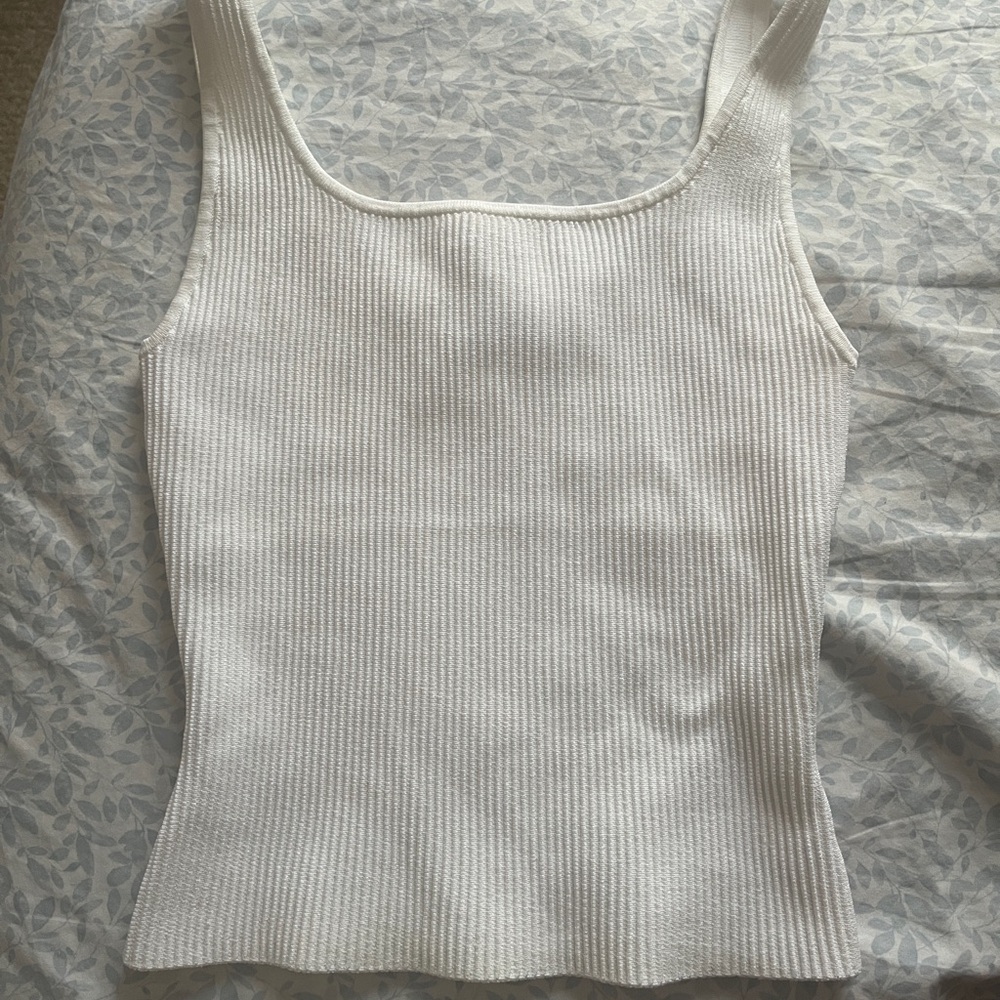 *SOLD* 
Babaton Sculpt Knit Squareneck Tank in White